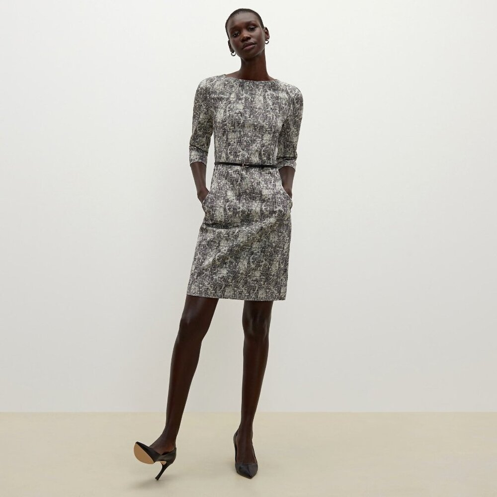 NWT MM La Fleur Womens Size 10 The Etsuko Belted Dress in Crackle NEW